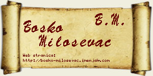 Boško Miloševac vizit kartica